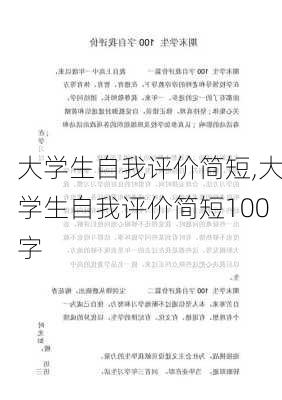 大学生自我评价简短,大学生自我评价简短100字