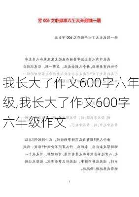 我长大了作文600字六年级,我长大了作文600字六年级作文