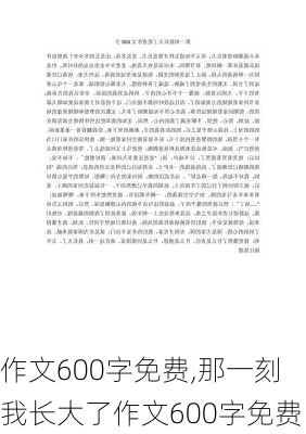 作文600字免费,那一刻我长大了作文600字免费