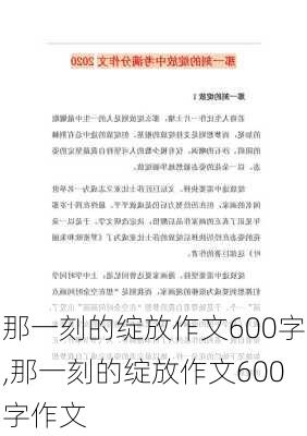 那一刻的绽放作文600字,那一刻的绽放作文600字作文