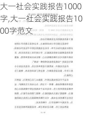 大一社会实践报告1000字,大一社会实践报告1000字范文