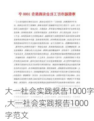 大一社会实践报告1000字,大一社会实践报告1000字范文