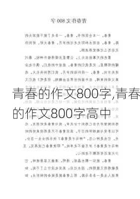 青春的作文800字,青春的作文800字高中