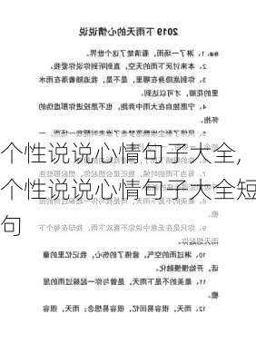 个性说说心情句子大全,个性说说心情句子大全短句