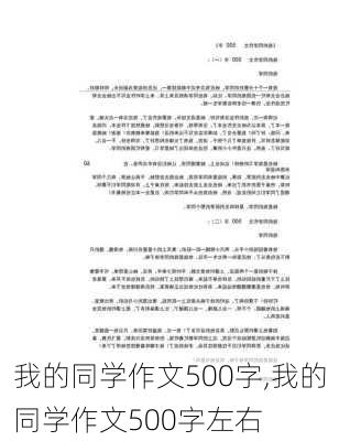 我的同学作文500字,我的同学作文500字左右