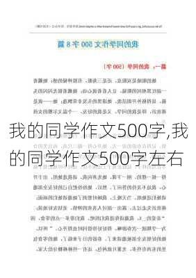 我的同学作文500字,我的同学作文500字左右