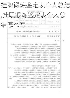 挂职锻炼鉴定表个人总结,挂职锻炼鉴定表个人总结怎么写