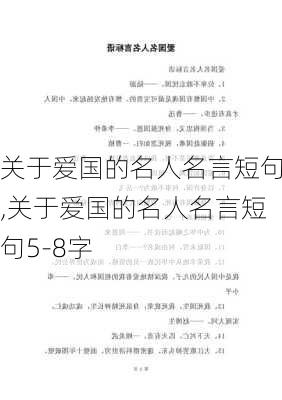 关于爱国的名人名言短句,关于爱国的名人名言短句5-8字