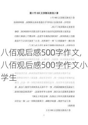 八佰观后感500字作文,八佰观后感500字作文小学生