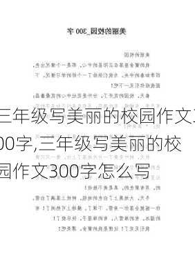 三年级写美丽的校园作文300字,三年级写美丽的校园作文300字怎么写