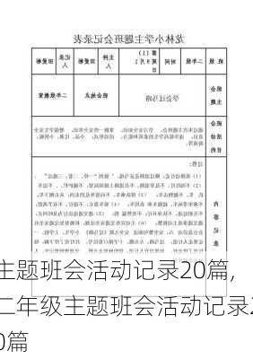 主题班会活动记录20篇,二年级主题班会活动记录20篇