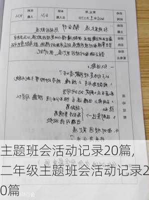 主题班会活动记录20篇,二年级主题班会活动记录20篇