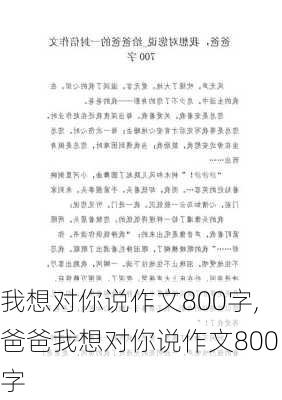 我想对你说作文800字,爸爸我想对你说作文800字