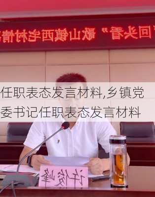 任职表态发言材料,乡镇党委书记任职表态发言材料