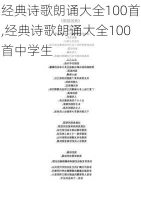 经典诗歌朗诵大全100首,经典诗歌朗诵大全100首中学生