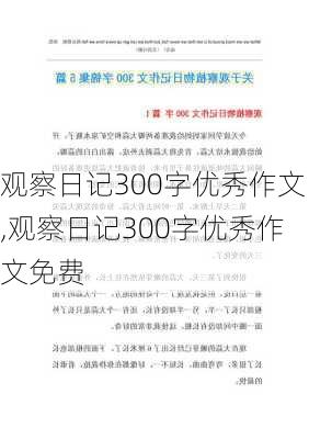 观察日记300字优秀作文,观察日记300字优秀作文免费