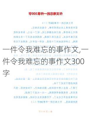 一件令我难忘的事作文,一件令我难忘的事作文300字