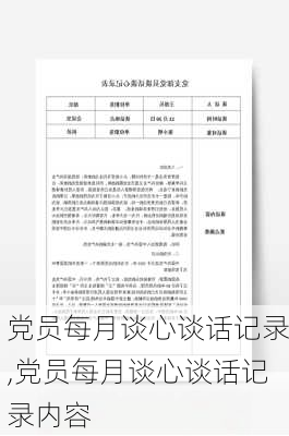 党员每月谈心谈话记录,党员每月谈心谈话记录内容