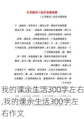 我的课余生活300字左右,我的课余生活300字左右作文