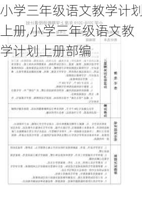 小学三年级语文教学计划上册,小学三年级语文教学计划上册部编