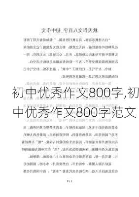 初中优秀作文800字,初中优秀作文800字范文