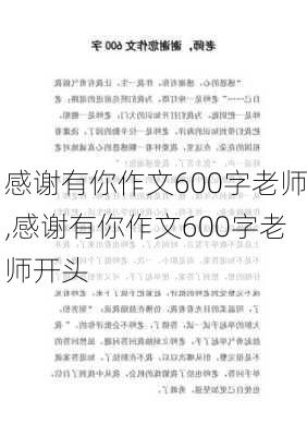 感谢有你作文600字老师,感谢有你作文600字老师开头