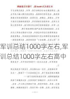 军训总结1000字左右,军训总结1000字左右高中