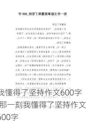 我懂得了坚持作文600字,那一刻我懂得了坚持作文600字