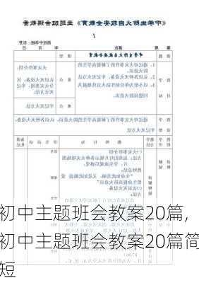 初中主题班会教案20篇,初中主题班会教案20篇简短