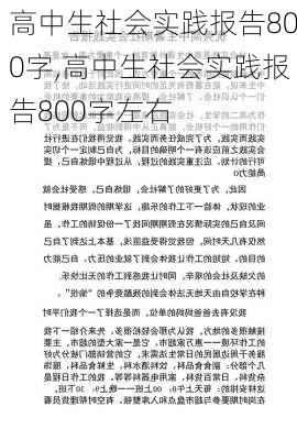 高中生社会实践报告800字,高中生社会实践报告800字左右