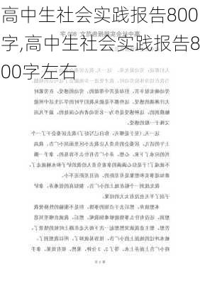 高中生社会实践报告800字,高中生社会实践报告800字左右