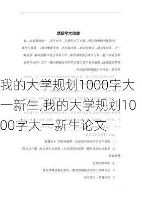 我的大学规划1000字大一新生,我的大学规划1000字大一新生论文