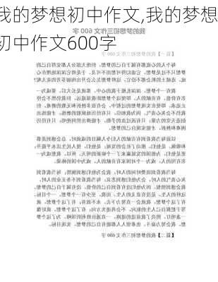 我的梦想初中作文,我的梦想初中作文600字