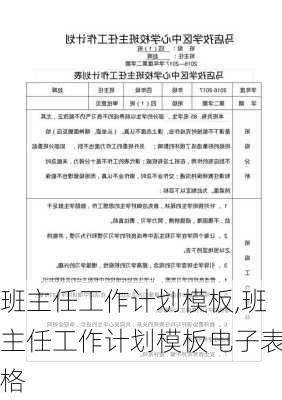 班主任工作计划模板,班主任工作计划模板电子表格