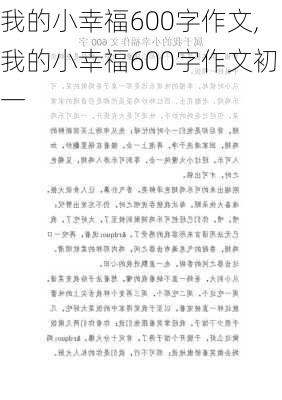 我的小幸福600字作文,我的小幸福600字作文初一