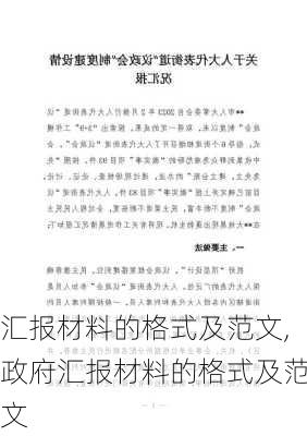 汇报材料的格式及范文,政府汇报材料的格式及范文