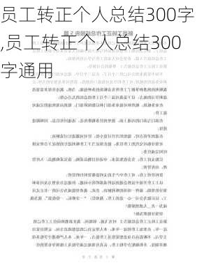 员工转正个人总结300字,员工转正个人总结300字通用