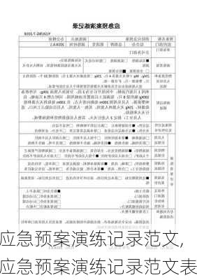 应急预案演练记录范文,应急预案演练记录范文表