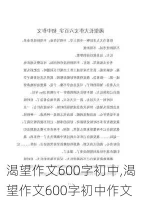 渴望作文600字初中,渴望作文600字初中作文