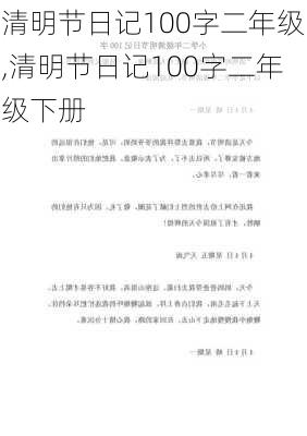 清明节日记100字二年级,清明节日记100字二年级下册