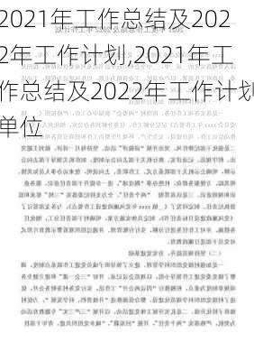 2021年工作总结及2022年工作计划,2021年工作总结及2022年工作计划单位