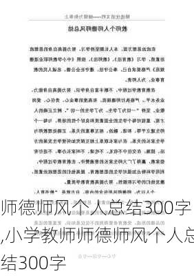 师德师风个人总结300字,小学教师师德师风个人总结300字