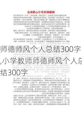 师德师风个人总结300字,小学教师师德师风个人总结300字