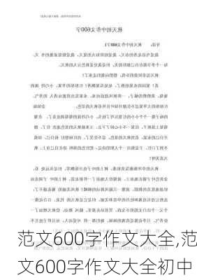 范文600字作文大全,范文600字作文大全初中