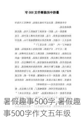 暑假趣事500字,暑假趣事500字作文五年级