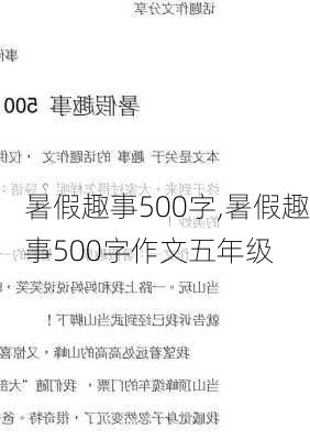 暑假趣事500字,暑假趣事500字作文五年级