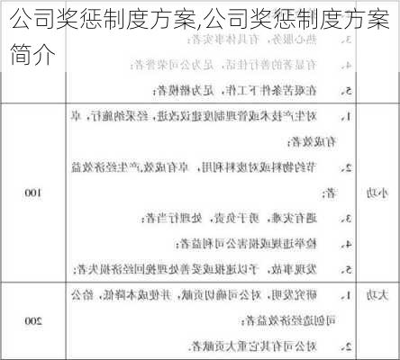 公司奖惩制度方案,公司奖惩制度方案简介