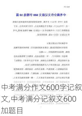 中考满分作文600字记叙文,中考满分记叙文600加题目