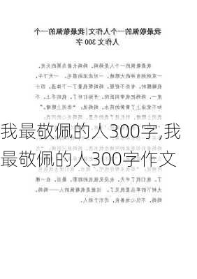 我最敬佩的人300字,我最敬佩的人300字作文