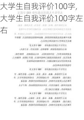 大学生自我评价100字,大学生自我评价100字左右